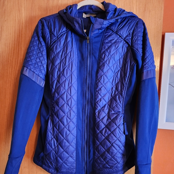 Athleta Jackets & Coats Athleta Puffer Stretch Full Zip Hooded Blue